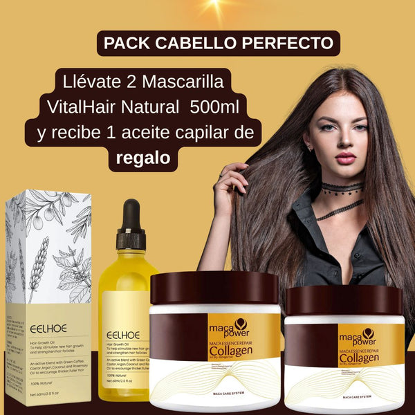 Pack limitado: 2 Mascarilla VitalHair Natural 500ml + 1 aceite capilar GRATIS